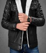 men's black lambskin leather jacket classic zip up style modern featured