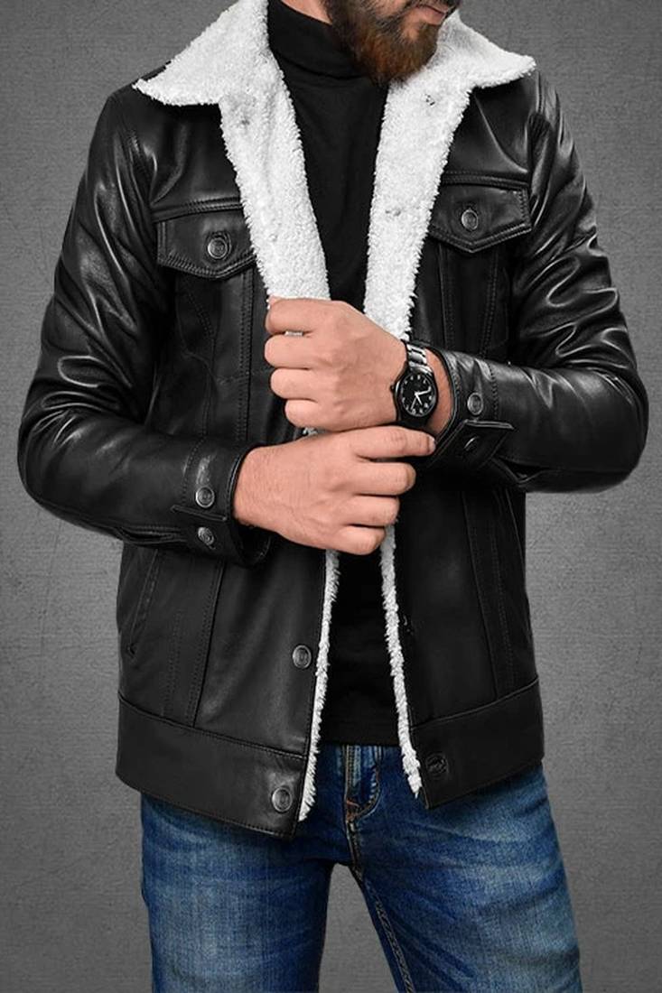 men's black lambskin leather jacket classic zip up style modern featured