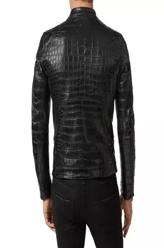 men's black lambskin leather jacket classic zip up style stylish premium