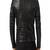 Men's black genuine lambskin  leather jacket-crocdile style & multipal zipper style