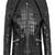 Men's black genuine lambskin  leather jacket-crocdile style & multipal zipper style