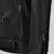 Men's black genuine lambskin  leather jacket-cross zipper & waist belt style