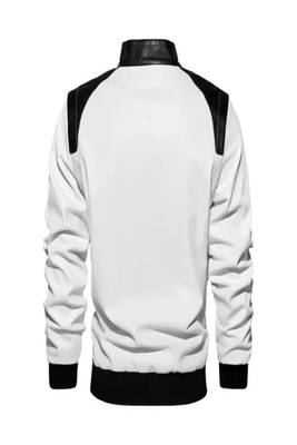 men's white lambskin cafe racer jacket band collar racer style exclusive 2