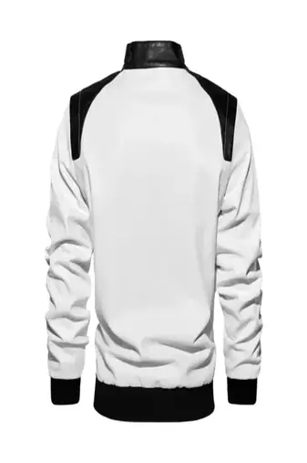 men's white lambskin cafe racer jacket band collar racer style exclusive