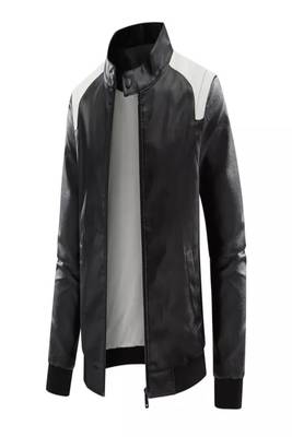 men's white lambskin cafe racer jacket band collar racer style modern 1