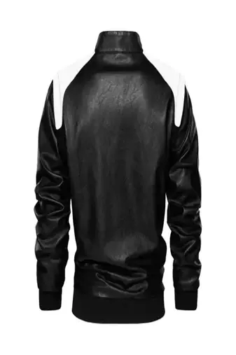 men's white lambskin cafe racer jacket band collar racer style modern