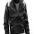 Men's white & black shouldertgenuine leather jacket-caf   racer & ribb cuff style