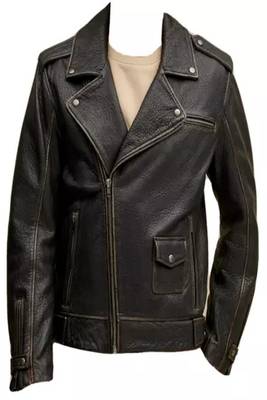 men's dark brown lambskin leather jacket classic zip up style genuine 1
