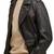 Men's dark brown lambskin leather jacket-cross zipper & side belt style fastion