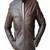 Men's dark brown lambskin leather jacket-quilted shoulder zipp detail style fastion