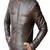 Men's dark brown lambskin leather jacket-quilted shoulder zipp detail style fastion