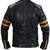 Black genuine lambskin leather jacket-orange stripes & quilted shouldere fashion style