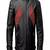 Black genuine lambskin leather jacket- chest red flap & quilted shoulder fashion style