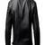 Black genuine lambskin leather jacket- chest red flap & quilted shoulder fashion style