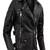 Men's black lambskin leather biker jacket  slim fit moto style-multipal zipp & button details