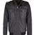 Men's black lambskin leather biker jacket- 2 pocket & shoulder belt details
