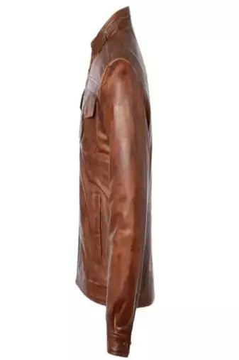 men's brown lambskin leather biker jacket classic moto zip style premium special