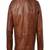 Men's brown lambskin leather biker jacket- 2 pocket &  zipper details