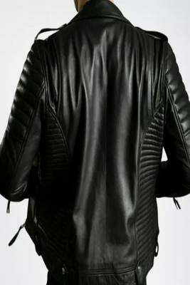 men's black lambskin leather biker jacket premium quilted design pro 2