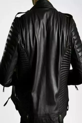 men's black lambskin leather biker jacket premium quilted design pro