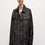 men's black lambskin leather biker jacket snap button front closure