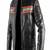 Men's black lambskin leather biker jacket-chest orange strip & harley devidson fashtion