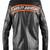 Men's black lambskin leather biker jacket-chest orange strip & harley devidson fashtion