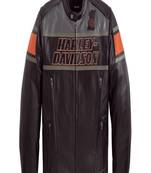 Men's black lambskin leather biker jacket-asymmetrical zip closure & harley devidsonfashtion
