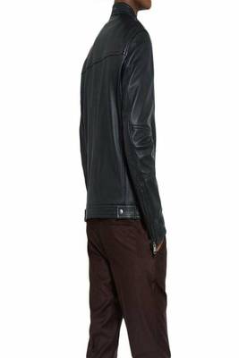 men's black lambskin leather jacket classic zip up style stylish modern 2