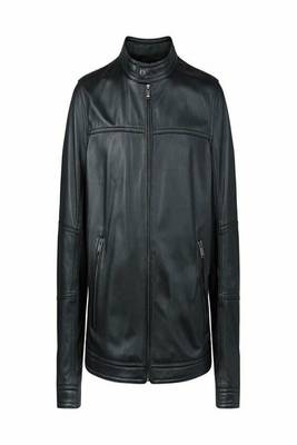 men's black lambskin leather jacket classic zip up style stylish modern 3