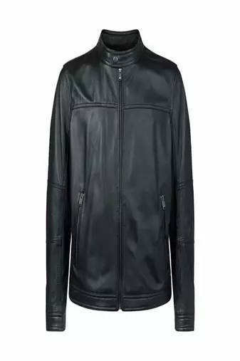 men's black lambskin leather jacket classic zip up style stylish modern