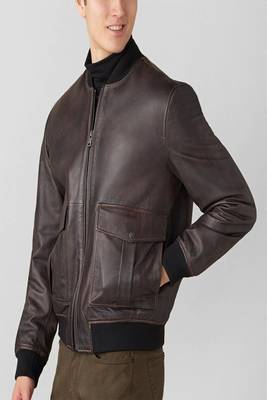 men's dark brown lambskin leather jacket classic zip up style superior 2