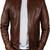 Stylish dark chocolate brown genuine leather biker jacket- 2 pocket style straight zip style