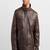 Stylish dark chocolate brown genuine leather biker jacket- 2 pocket style straight zip style