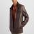 Stylish dark chocolate brown genuine leather biker jacket- 2 pocket style straight zip style