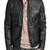 Stylish black copper rubb  off genuine leather jacket  lambskin classic trap cuff moto jacket
