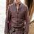 Brown lambskin leather jacket mandarin style collar & multiple horizontal buckle straps