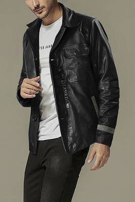 men's black lambskin leather jacket classic zip up style stylish stylish 2