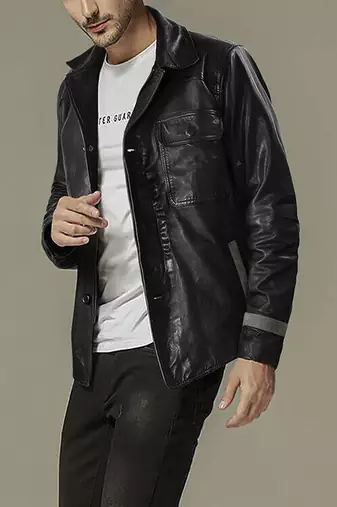 men's black lambskin leather jacket classic zip up style stylish stylish