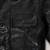 Men's black genuine lambskin leather jacket- gray strip & button detail style