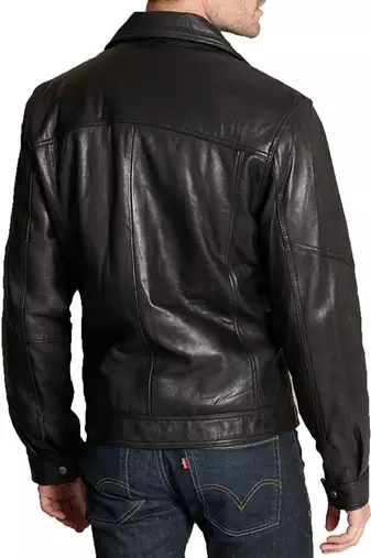 men's black lambskin leather jacket classic zip up style stylish genuine