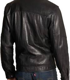 Men's black lambskin leather- 2 pocket & zipper detail style