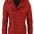 men's red premium lambskin leather jacket quilted shoulder detailing premium
