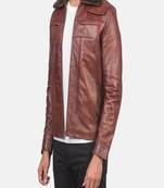 men's brown lambskin leather jacket classic zip up style premium stylish