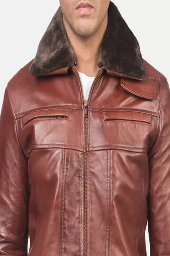 men's brown lambskin leather jacket classic zip up style premium stylish