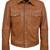 men's brown lambskin leather jacket snap button front closure