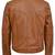 men's brown lambskin leather jacket snap button front closure