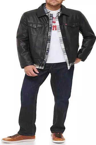 men's black lambskin leather jacket snap button front closure authentic