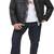 men's black lambskin leather jacket snap button front closure authentic