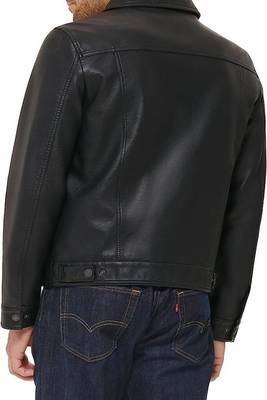men's black lambskin leather jacket snap button front closure authentic 2